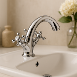 Huber Victorian Classic Washbasin Mixer Chrome VT00051021